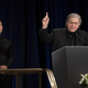 Guo Wengui, left, and Steve Bannon, right, at a news conference in November 2018 in New York.